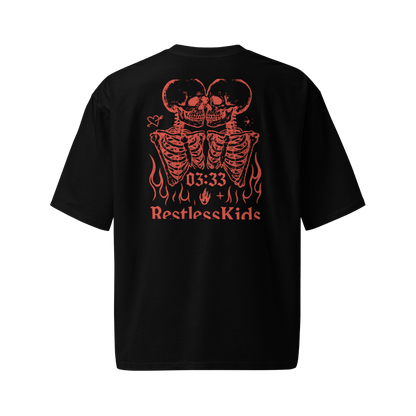 03:33 — RESTLESS FLAMES TEE | OVERSIZE black