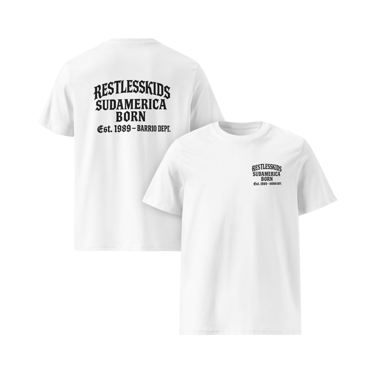 BARRIO 1989 — WHITE ESSENTIAL TEE