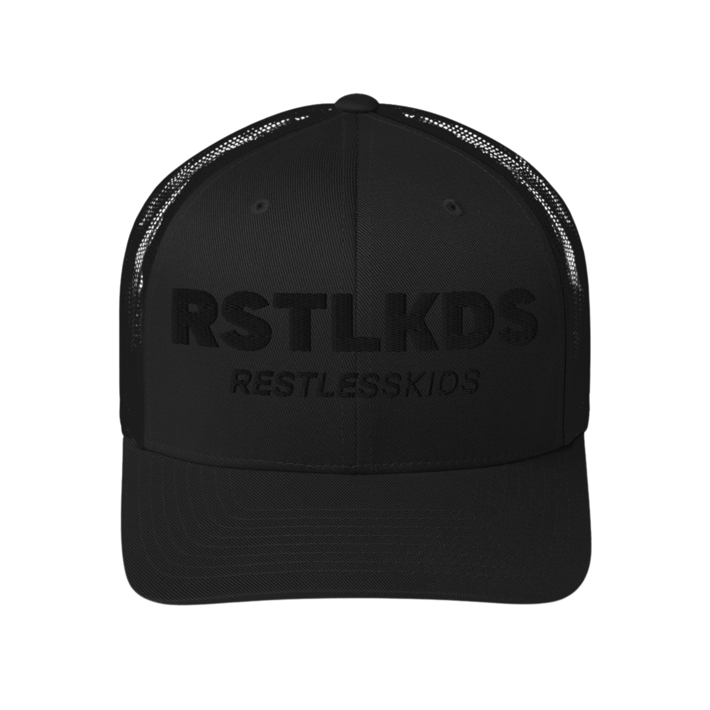 3D EMBROIDERED TRUCKER CAP — BLACK by RestlessKids