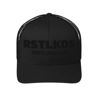 3D EMBROIDERED TRUCKER CAP — BLACK by RestlessKids