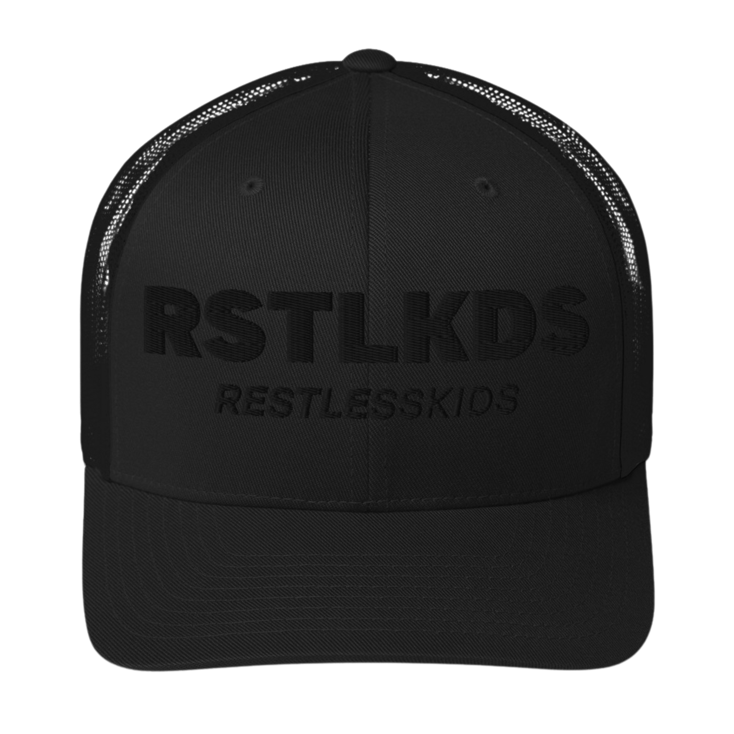 3D EMBROIDERED TRUCKER CAP — BLACK by RestlessKids