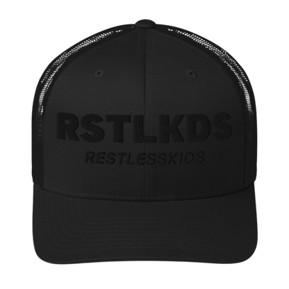 3D EMBROIDERED TRUCKER CAP — BLACK by RestlessKids
