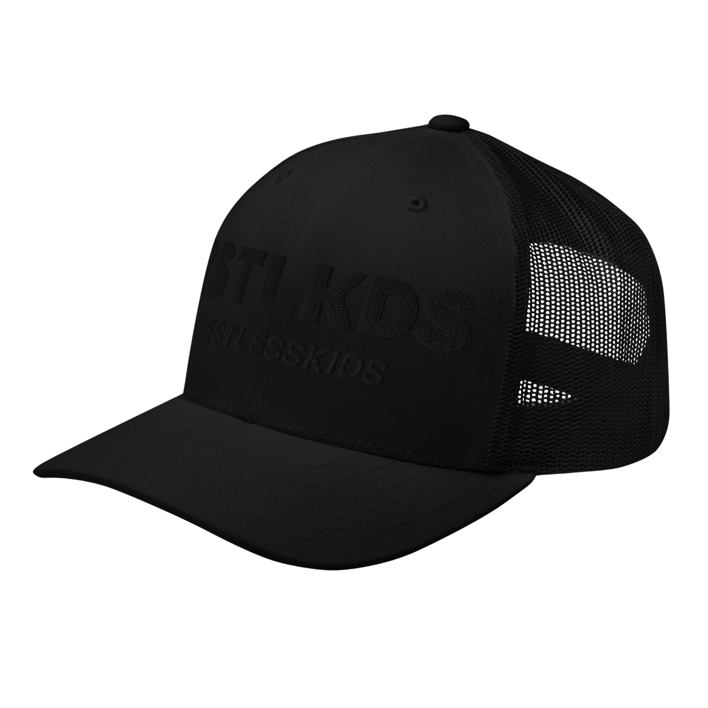 3D EMBROIDERED TRUCKER CAP — BLACK by RestlessKids