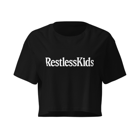RestlessKids — WOMEN’S CROP TEE BLACK